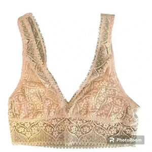 Aerie Lace Bralette Size Small Plunge Bra No Underwire Lingerie Light Pad